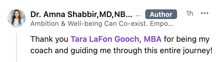 Amna Shabbir MD Testimonial for TEDx coaching