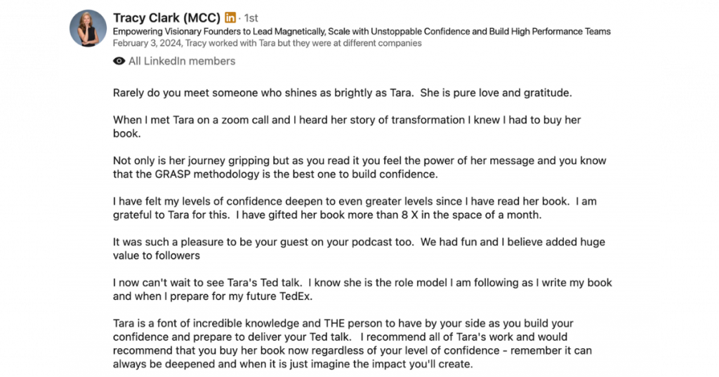 Tracy Clark TEDx Testimonial