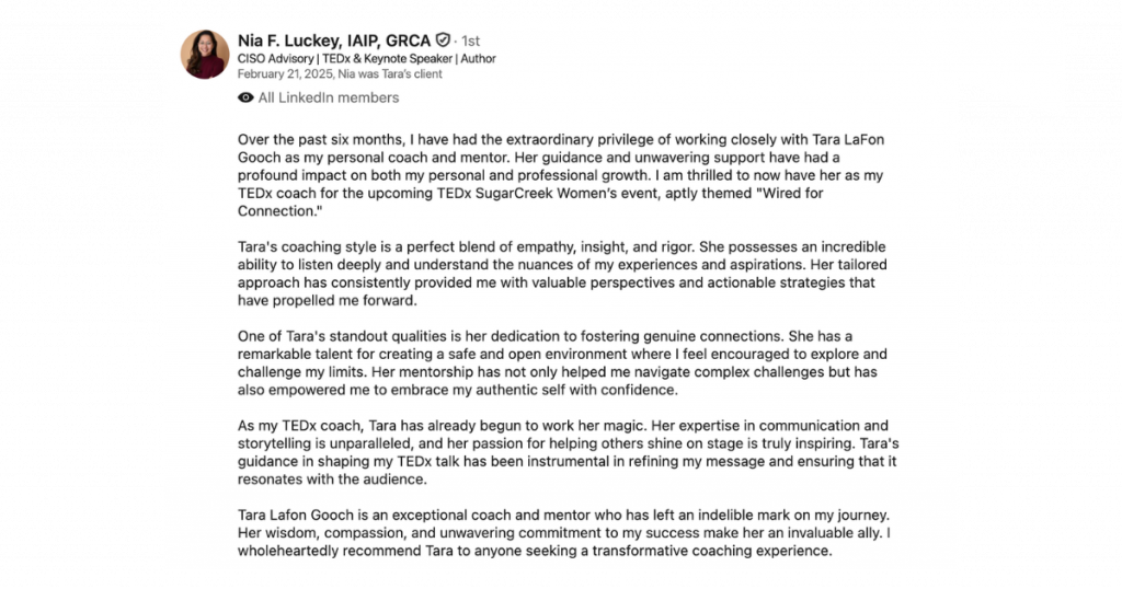 Nia Luckey TEDx Testimonial