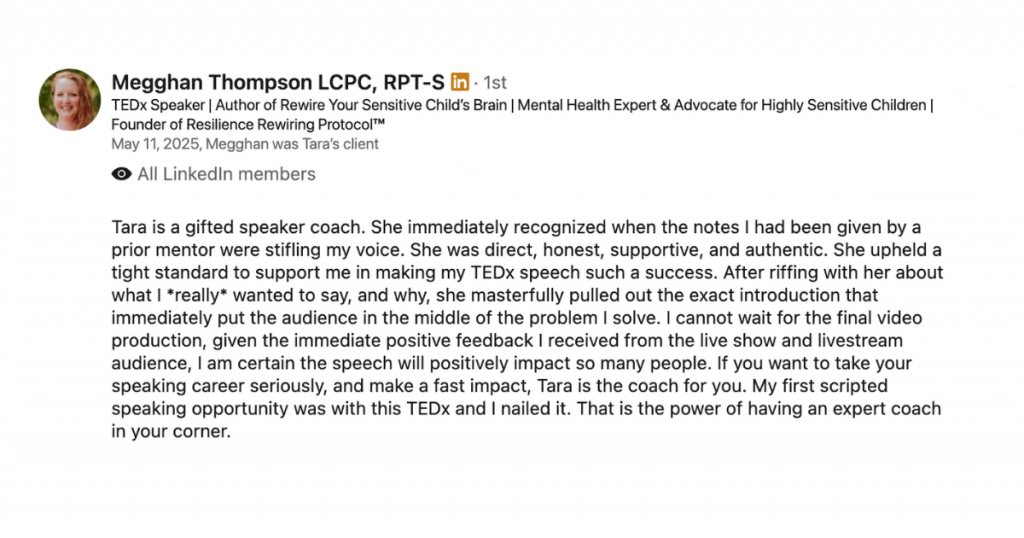 Megghan Thompson TEDx Testimonial